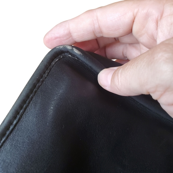 Vntg Coach Black Leather Briefcase. Made in USA. - Picture 6 of 16